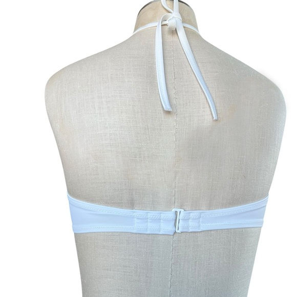 Shade & Shore 34DD White High Neck Crochet Bikini Top Boho Beachy Resort - Picture 4 of 8